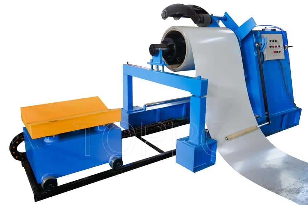 Automatic Decoiler with Coil Car, Support Arm and Red Disc
