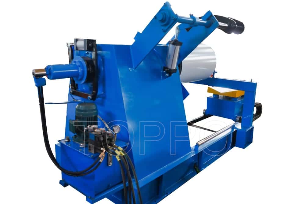 Automatic Decoiler with Coil Car, Support Arm and Red Disc