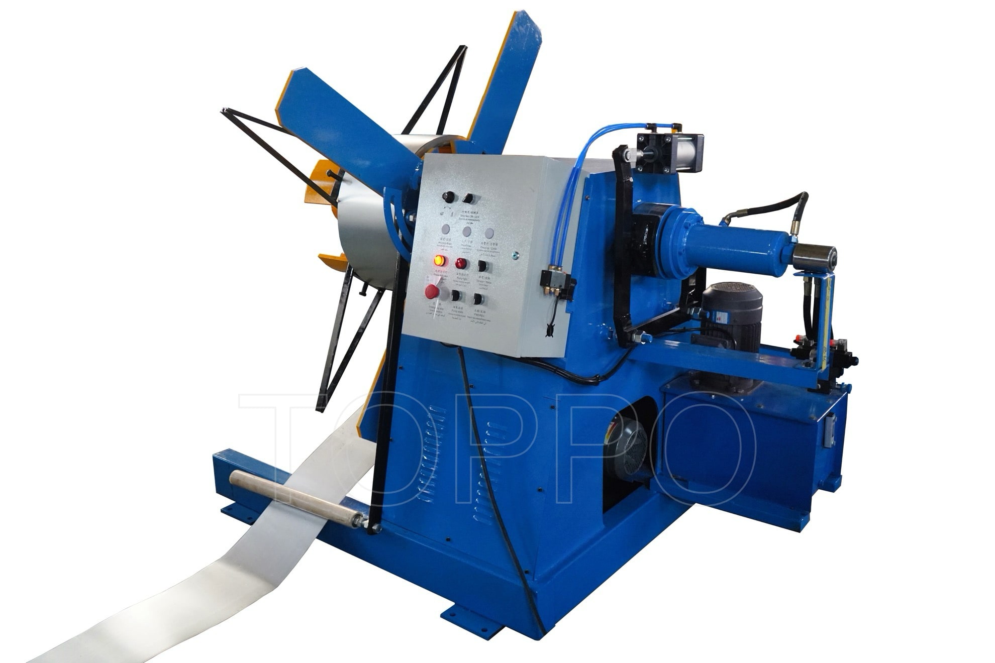 Automatic Hydraulic Decoiler with Coil Car and Pressing Arm