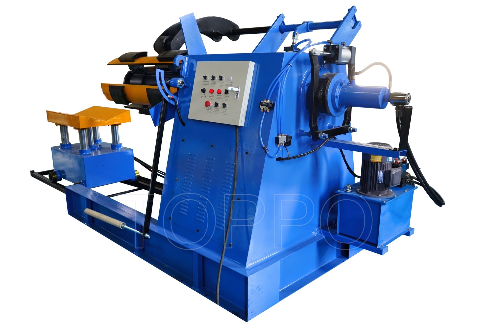 Heavy-Duty Automatic Decoiler with Coil Car, Pressing Arm, Support Arm & Disc