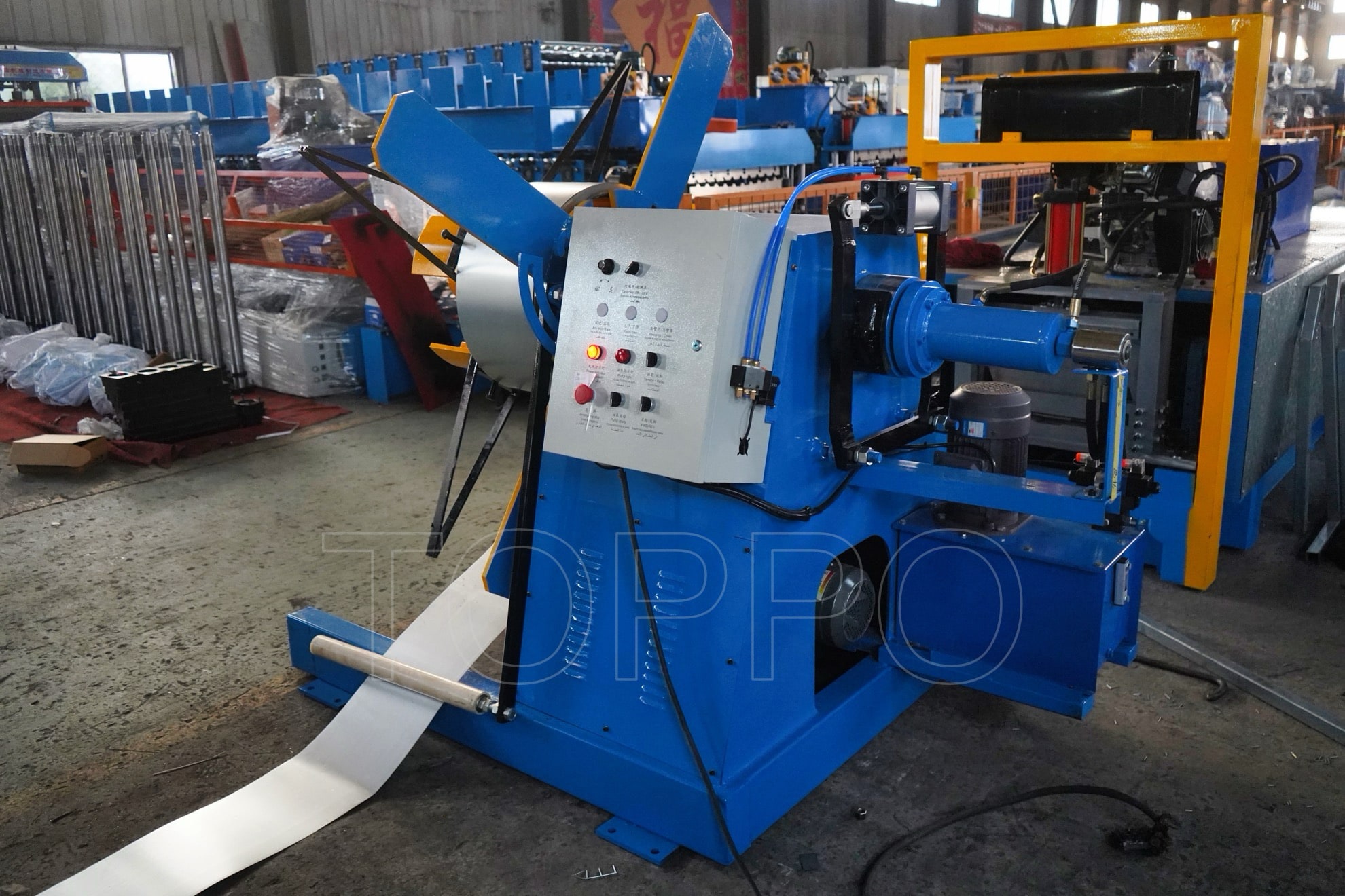 Automatic Hydraulic Decoiler with Coil Car and Pressing Arm