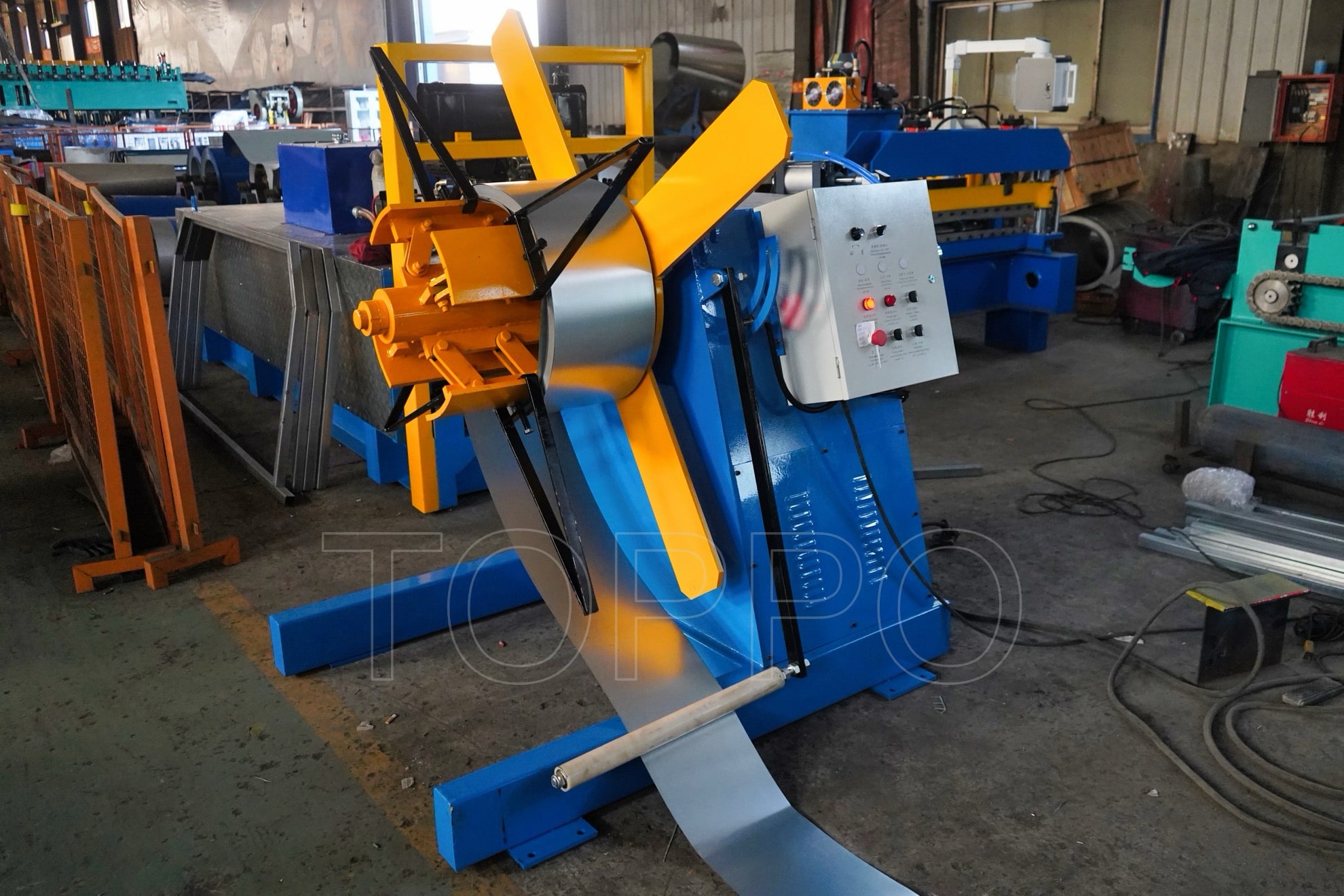 Automatic Hydraulic Decoiler with Coil Car and Pressing Arm