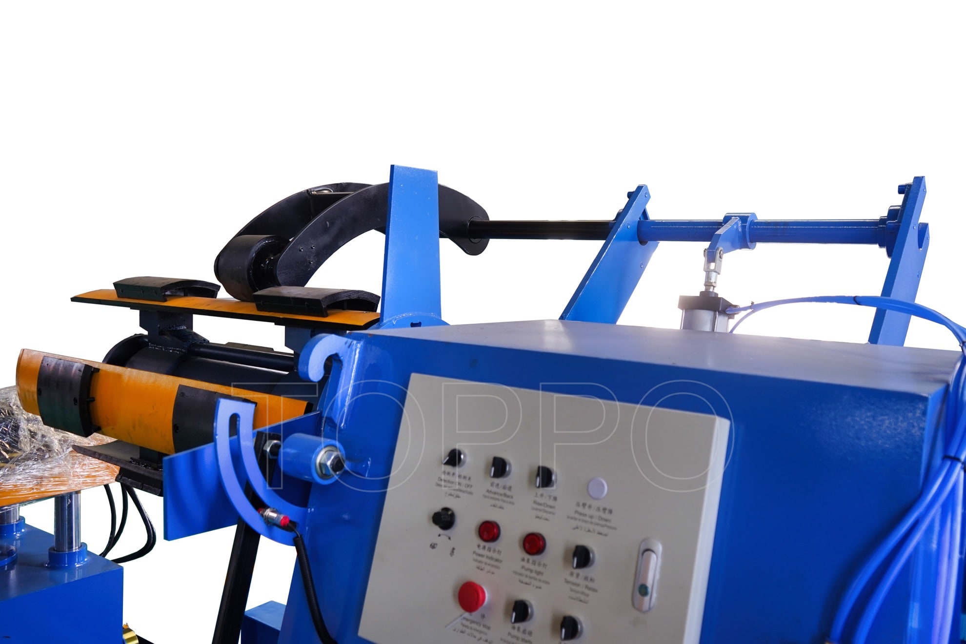 Heavy-Duty Automatic Decoiler with Coil Car, Pressing Arm, Support Arm & Disc