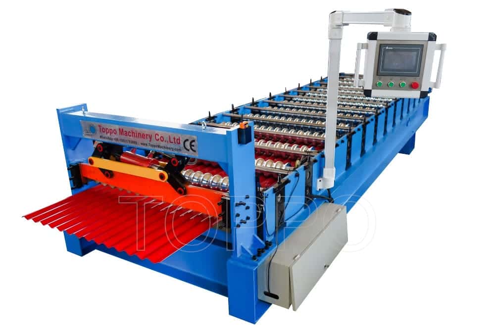 Corrugated Roll Forming Machine with Dual Arm Hydraulic Cutting