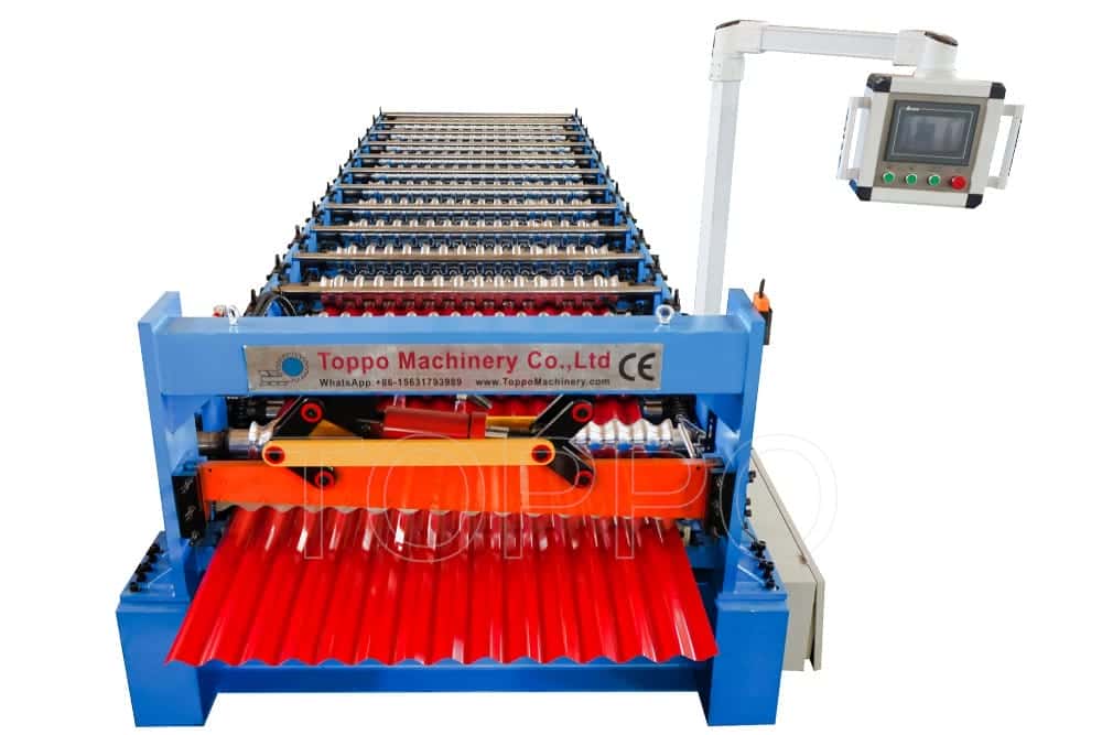 Corrugated Roll Forming Machine with Dual Arm Hydraulic Cutting