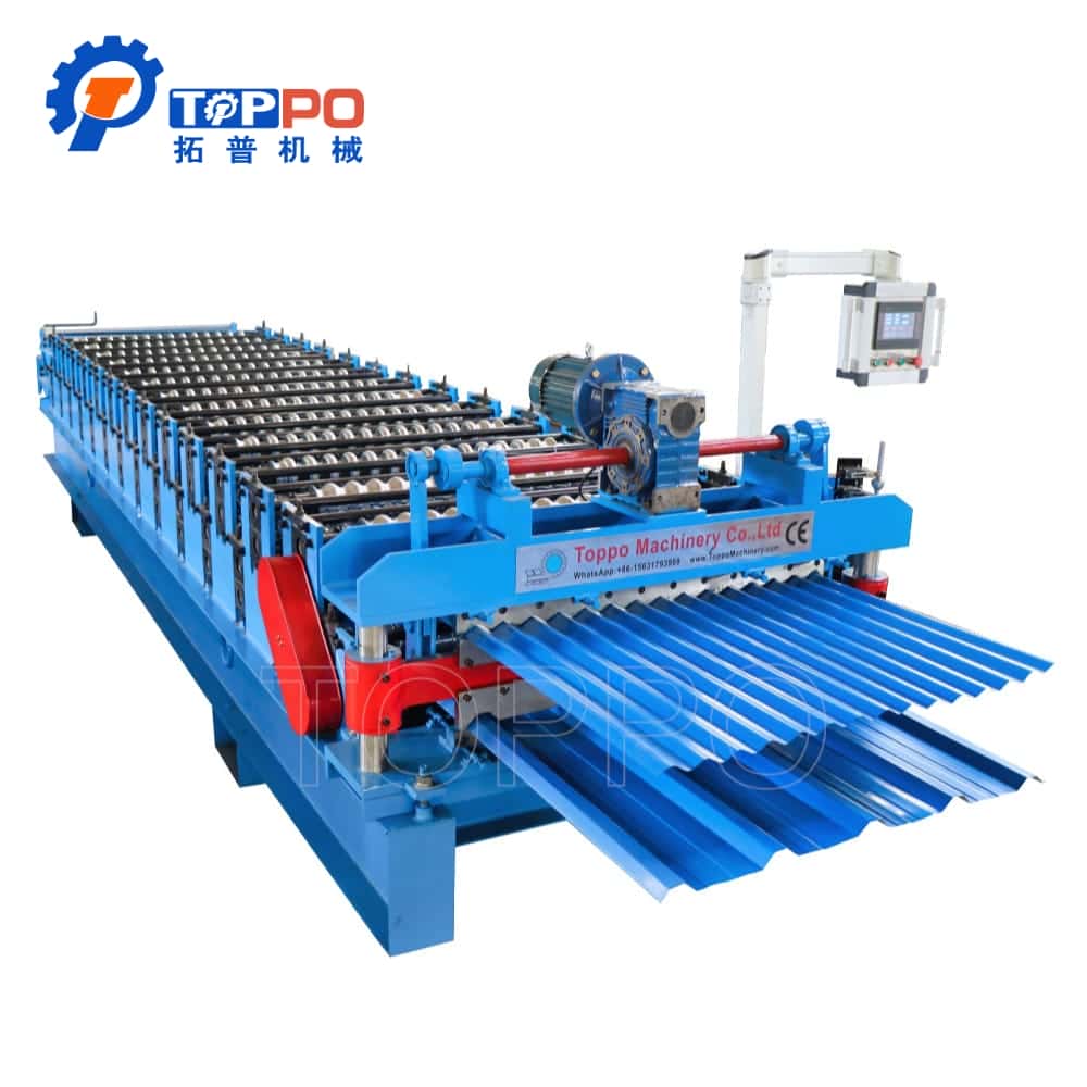 Automatic Aluminum Steel Trapezoidal Roofing Sheet Roll Forming Machine
