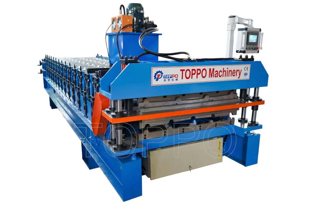 High Speed Double Layer Roofing Sheet Roll Forming Machine with Electric Shear Cutting