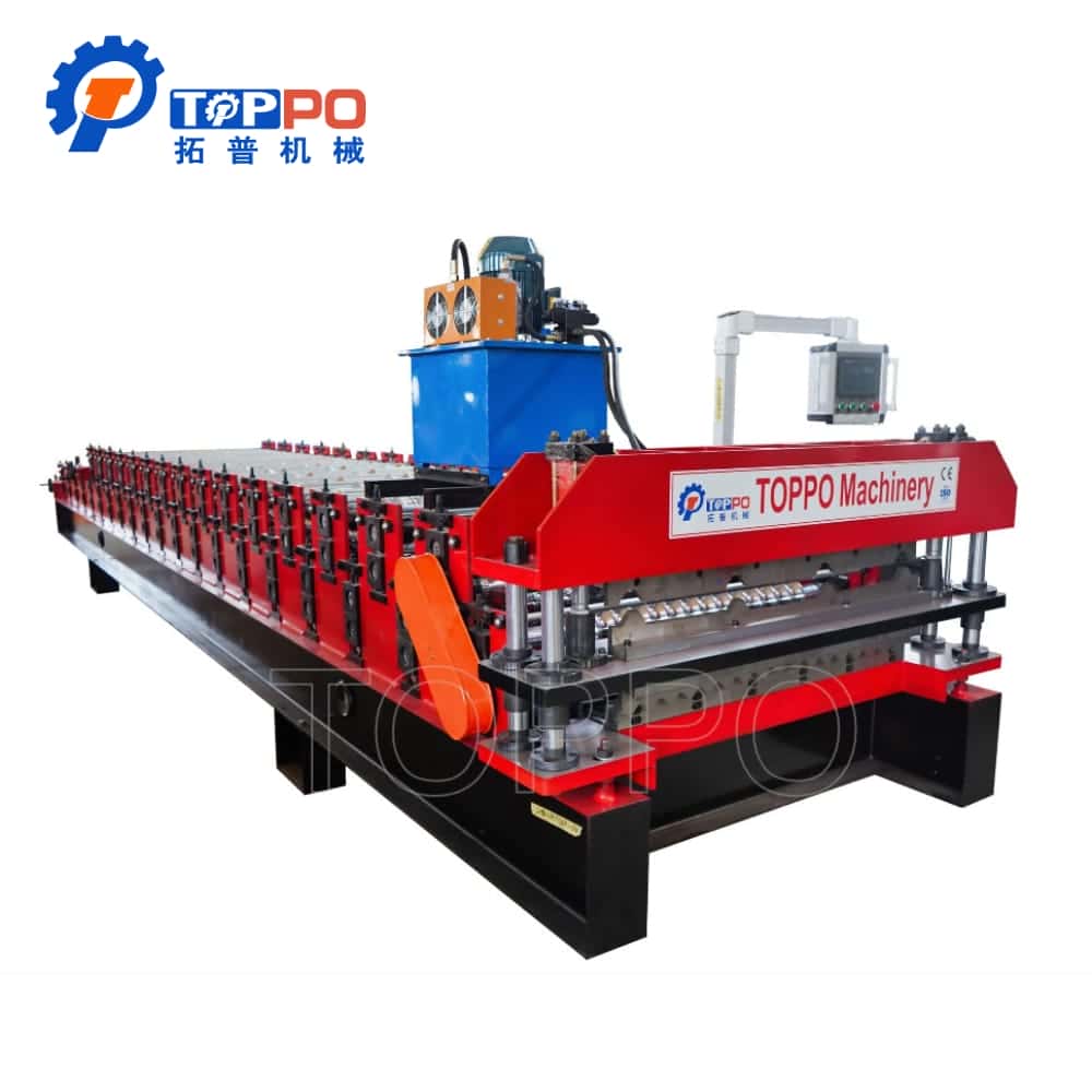 PLC Automatic Aluminum Steel Roofing Sheet Roll Forming Machine
