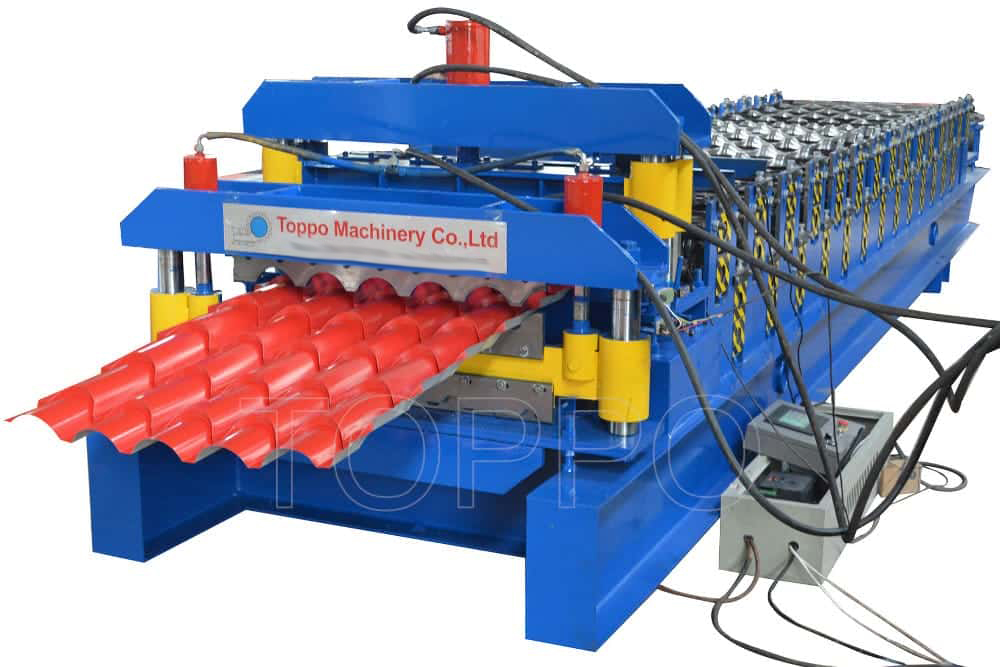 Hydraulic Bamboo Pattern Double Layer Roll Forming Machine for Glazed Roofing Tiles