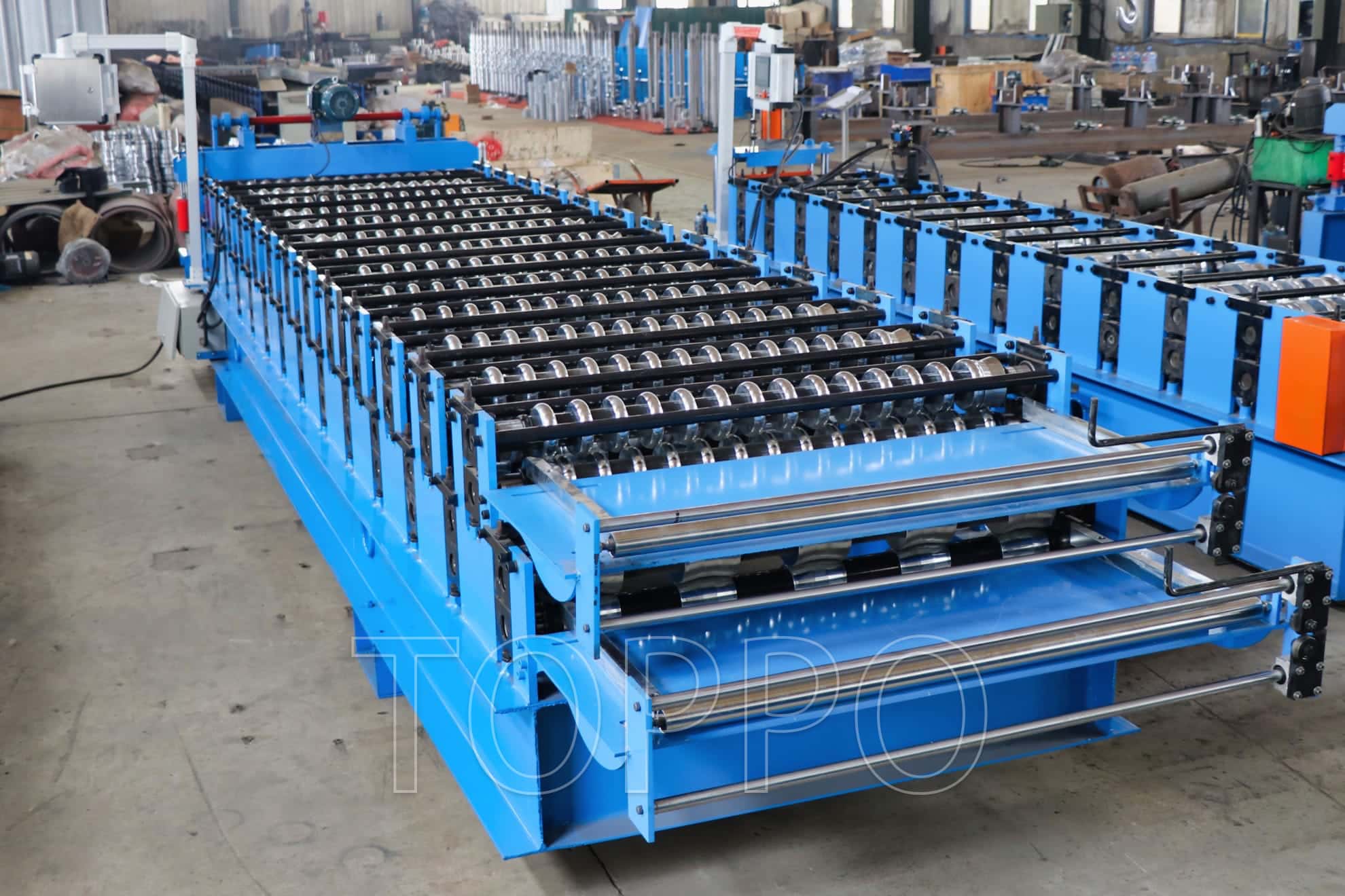 Curved Glazed Tile & IBR Double Layer Roll Forming Machine with 4-Post Structure