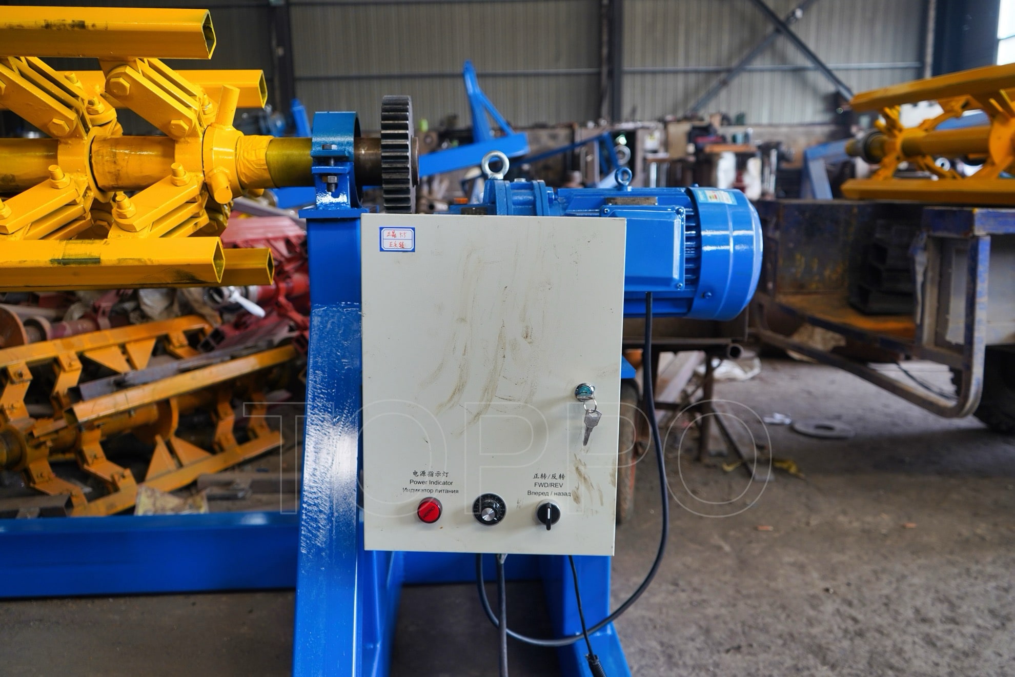 10 Ton Electric Decoiler with Motor Drive and Control Panel