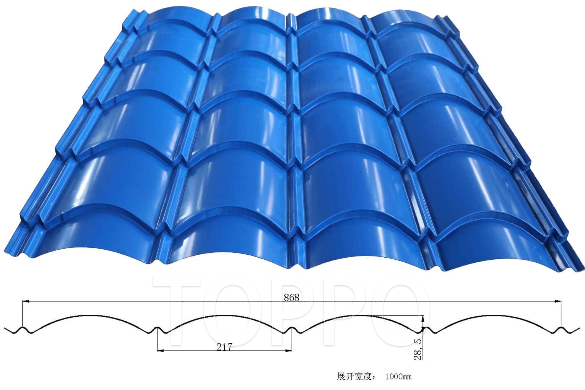 Compact Glazed Tile Roll Forming Machine for Metal Roofing