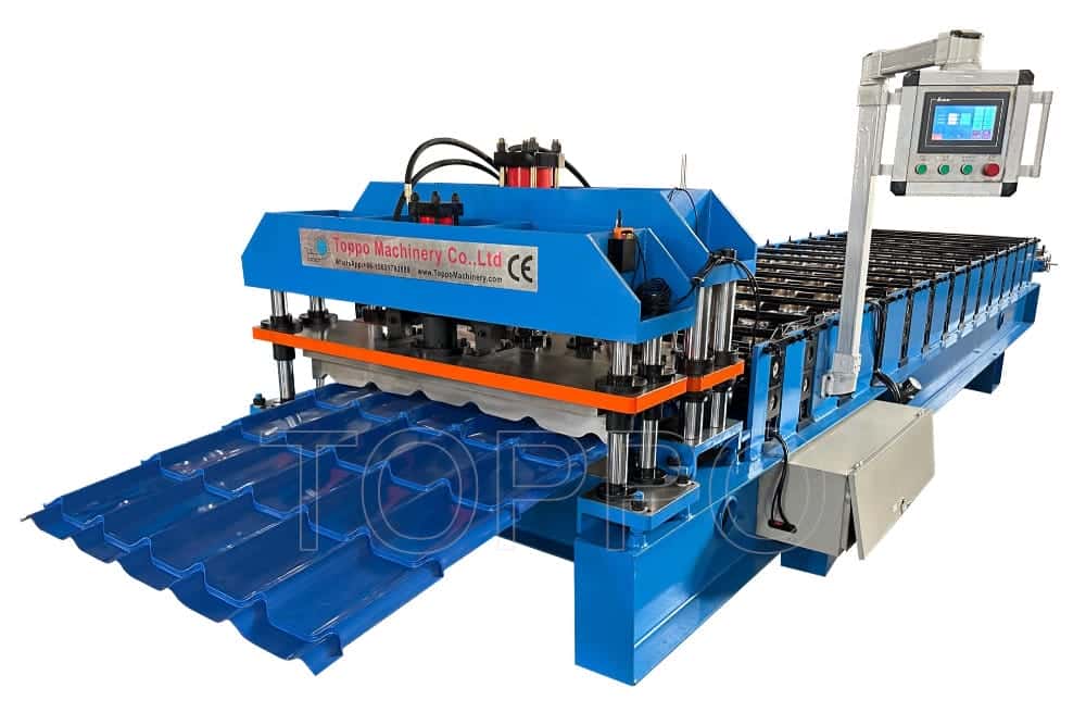 PLC Controlled Glazed Tile Roll Forming Machine with Hydraulic Cutting