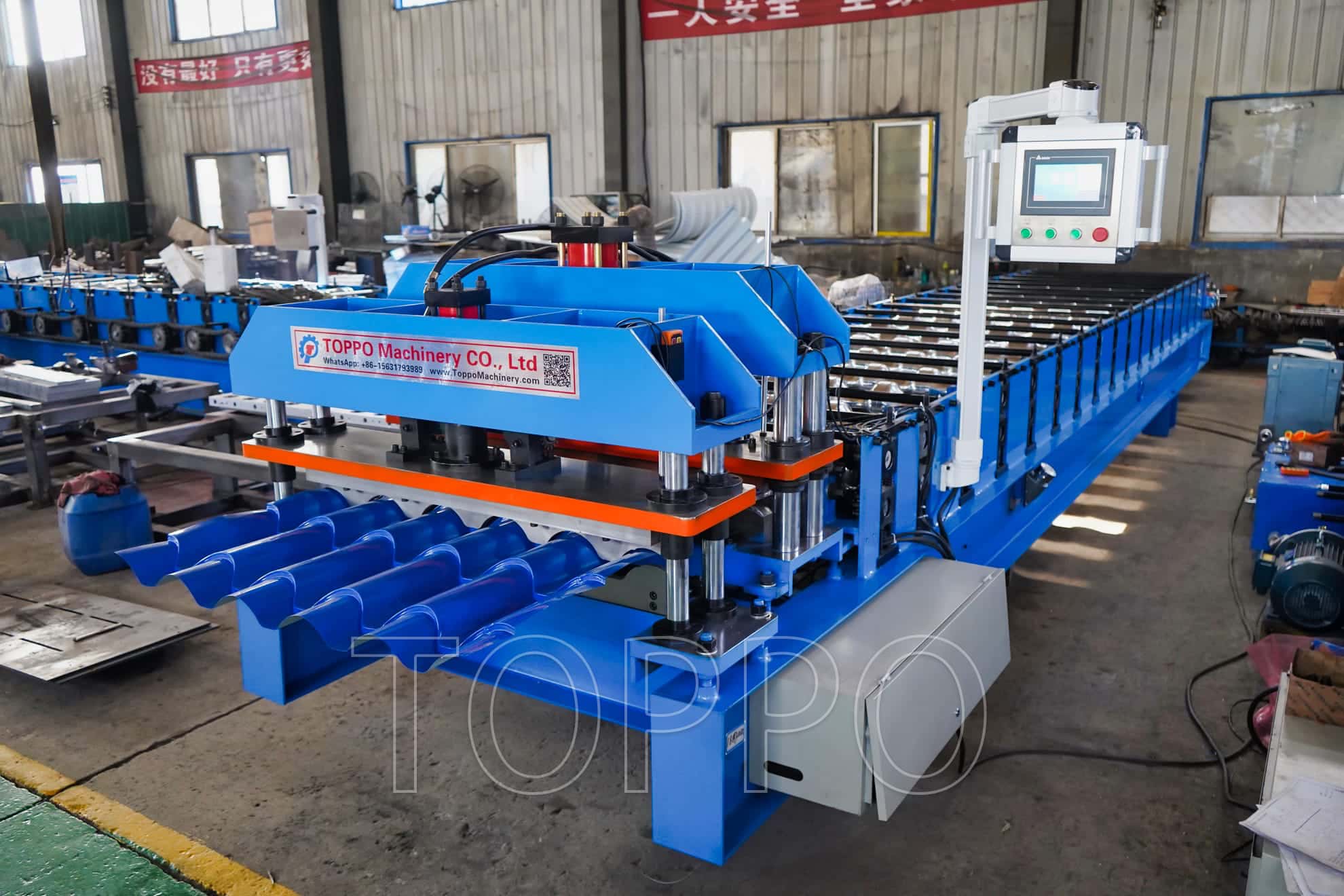 High Speed Hydraulic Roof Sheet Panel Glazed Tile Roll Forming Machine