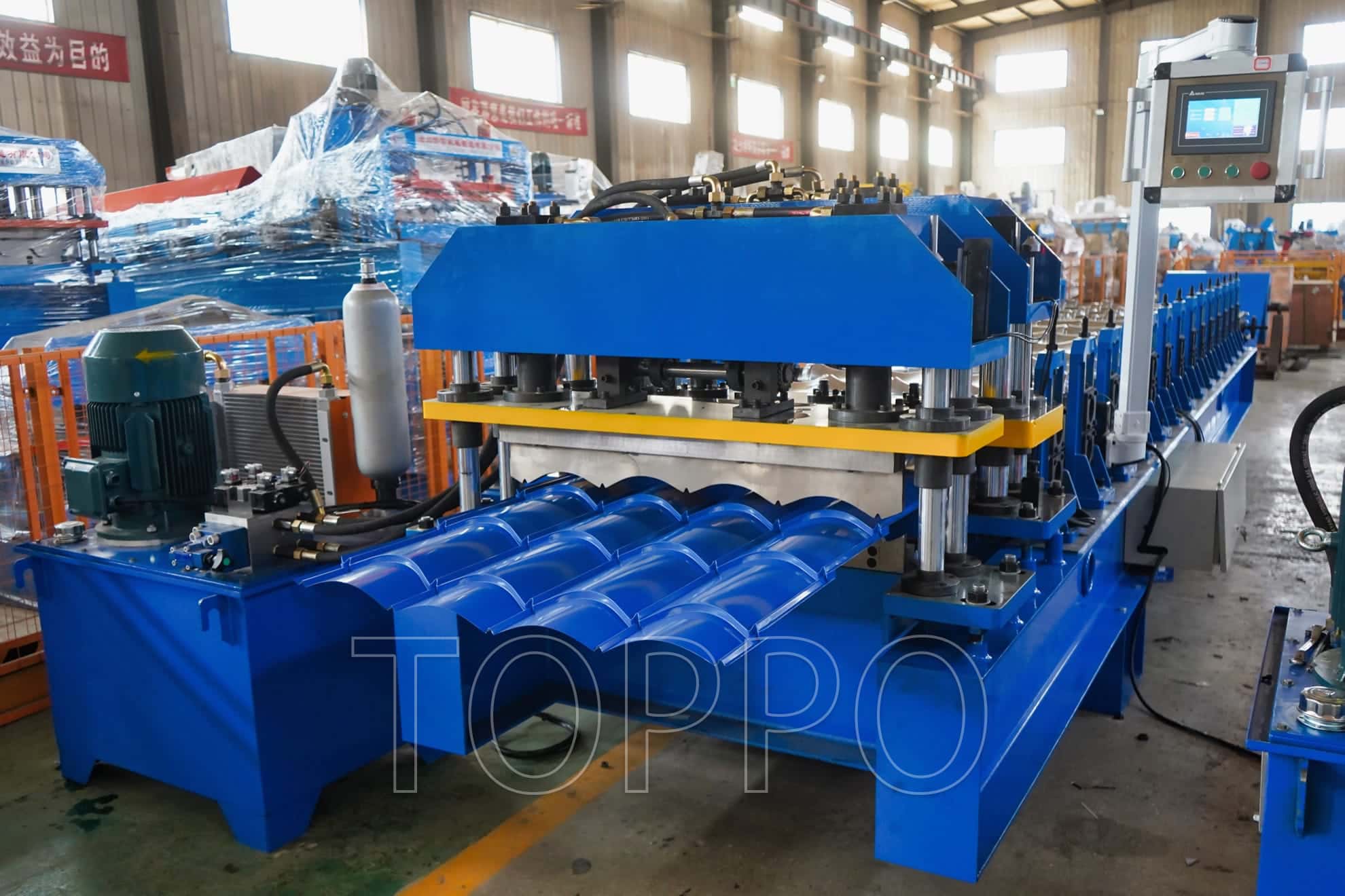 Hydraulic Glazed Tile Roll Forming Machine for Metal Roof Tile Production