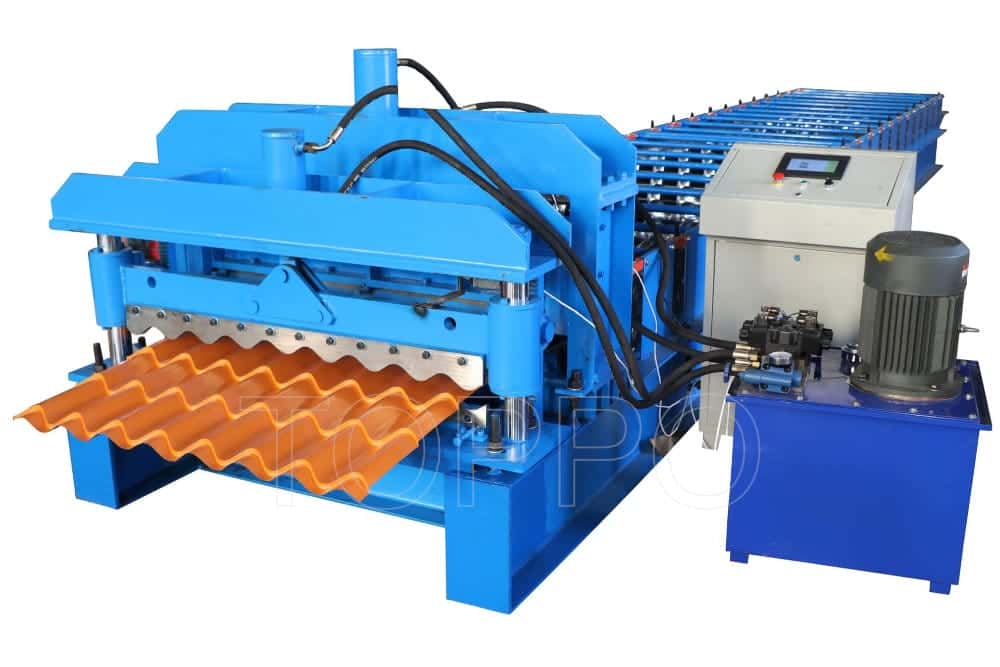 Hydraulic Glazed Tile Roofing Panel Making Machine Metal Roof Sheet Forming Line