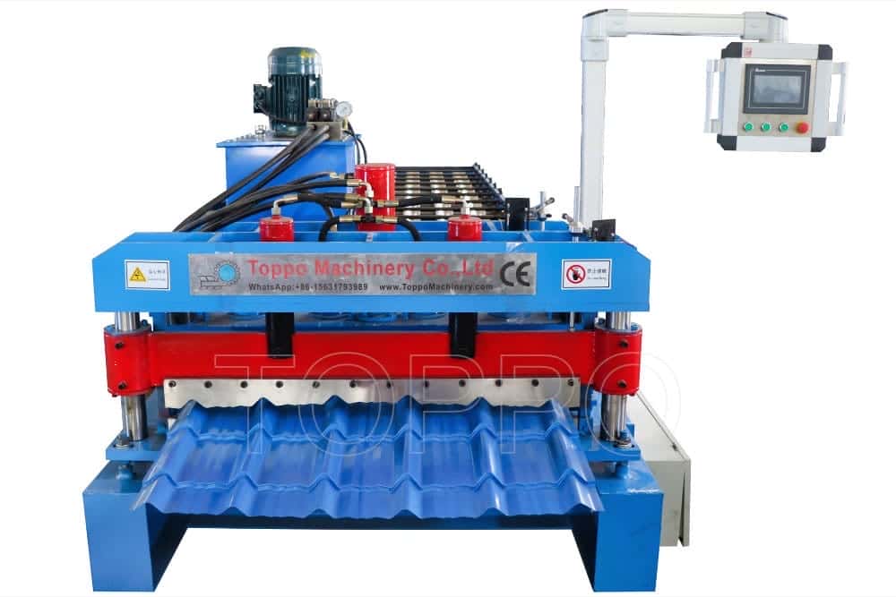 Automated Glazed Tile Roll Forming Machine with Dual Red Hydraulic System