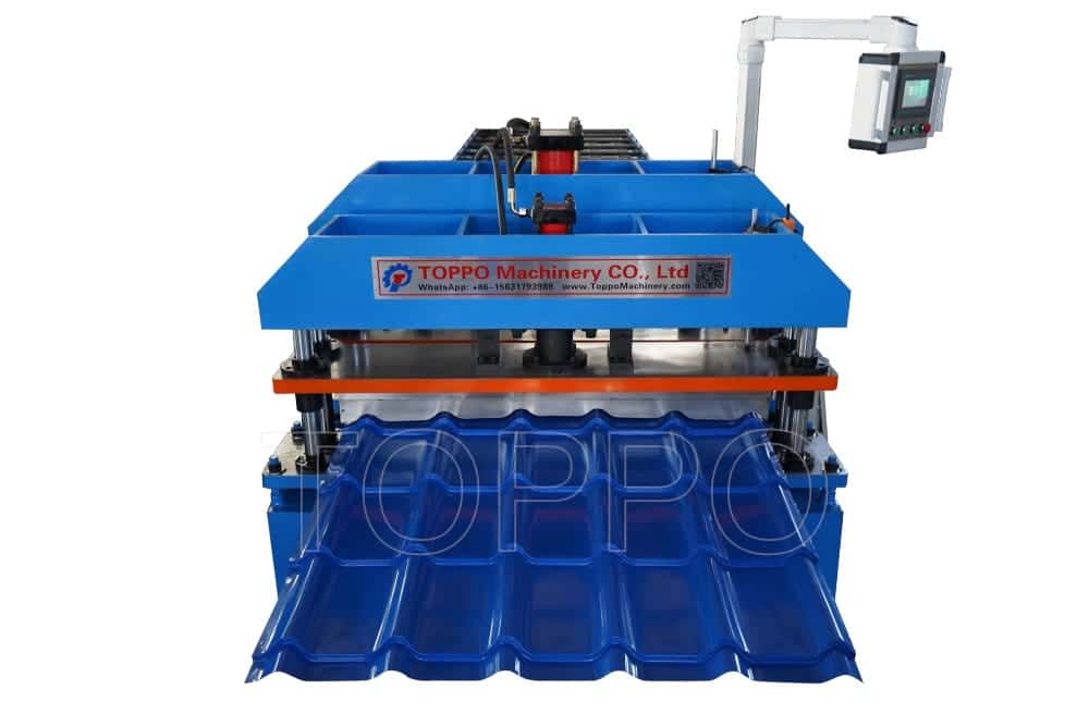 PLC Controlled Glazed Tile Roll Forming Machine with Hydraulic Cutting