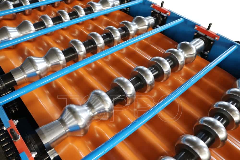 Hydraulic Glazed Tile Roofing Panel Making Machine Metal Roof Sheet Forming Line