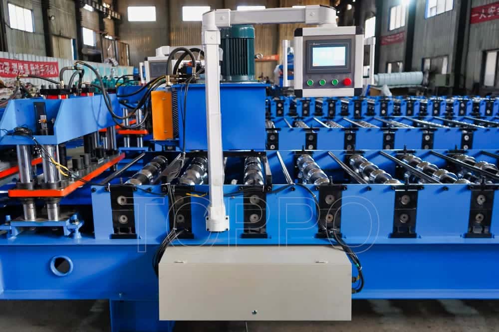 PLC Controlled Glazed Tile Roll Forming Machine with Hydraulic Cutting