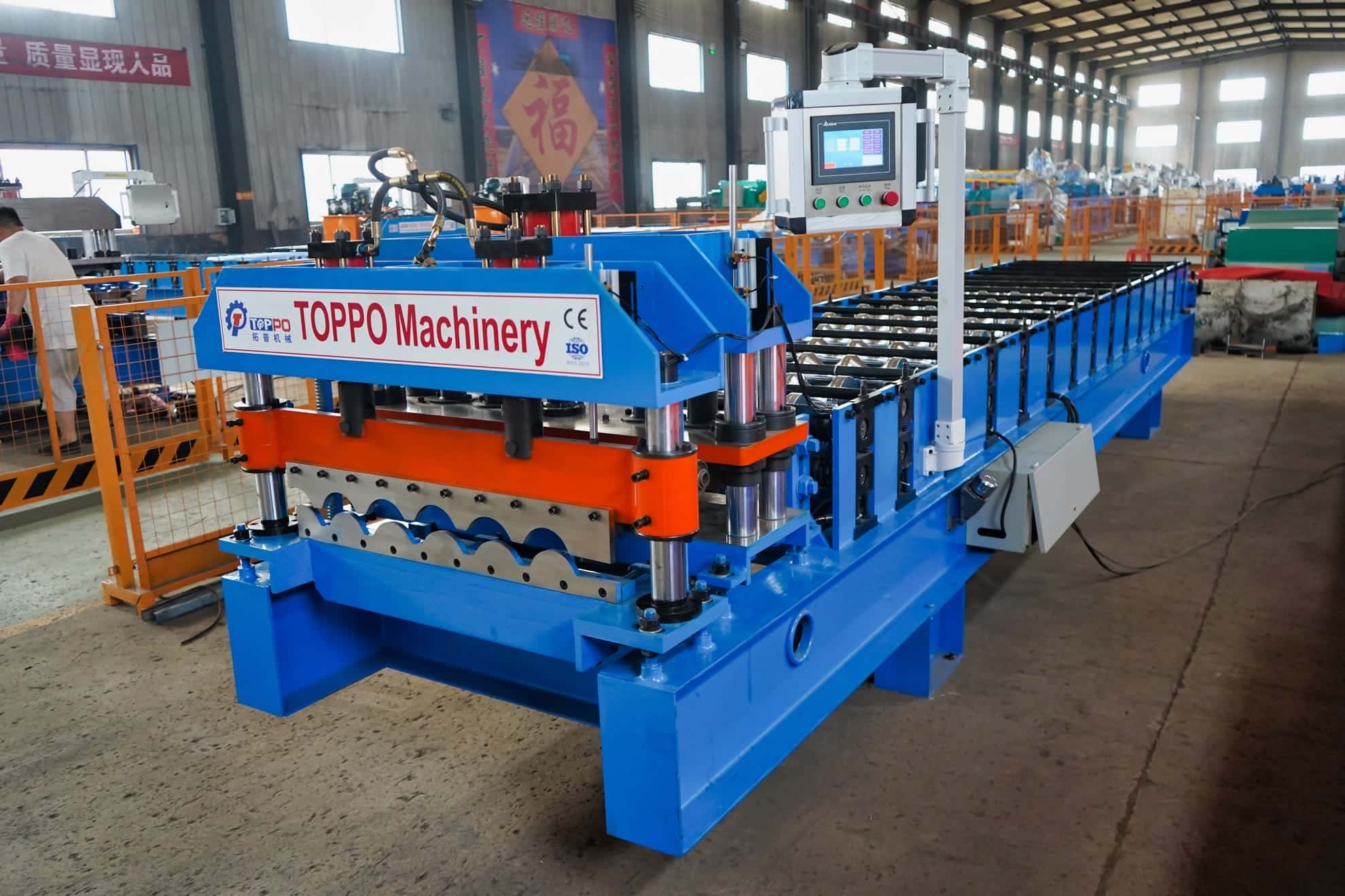 Gearbox Driven 950 Glazed Tile Roll Forming Machine | Automatic Roofing Panel Line