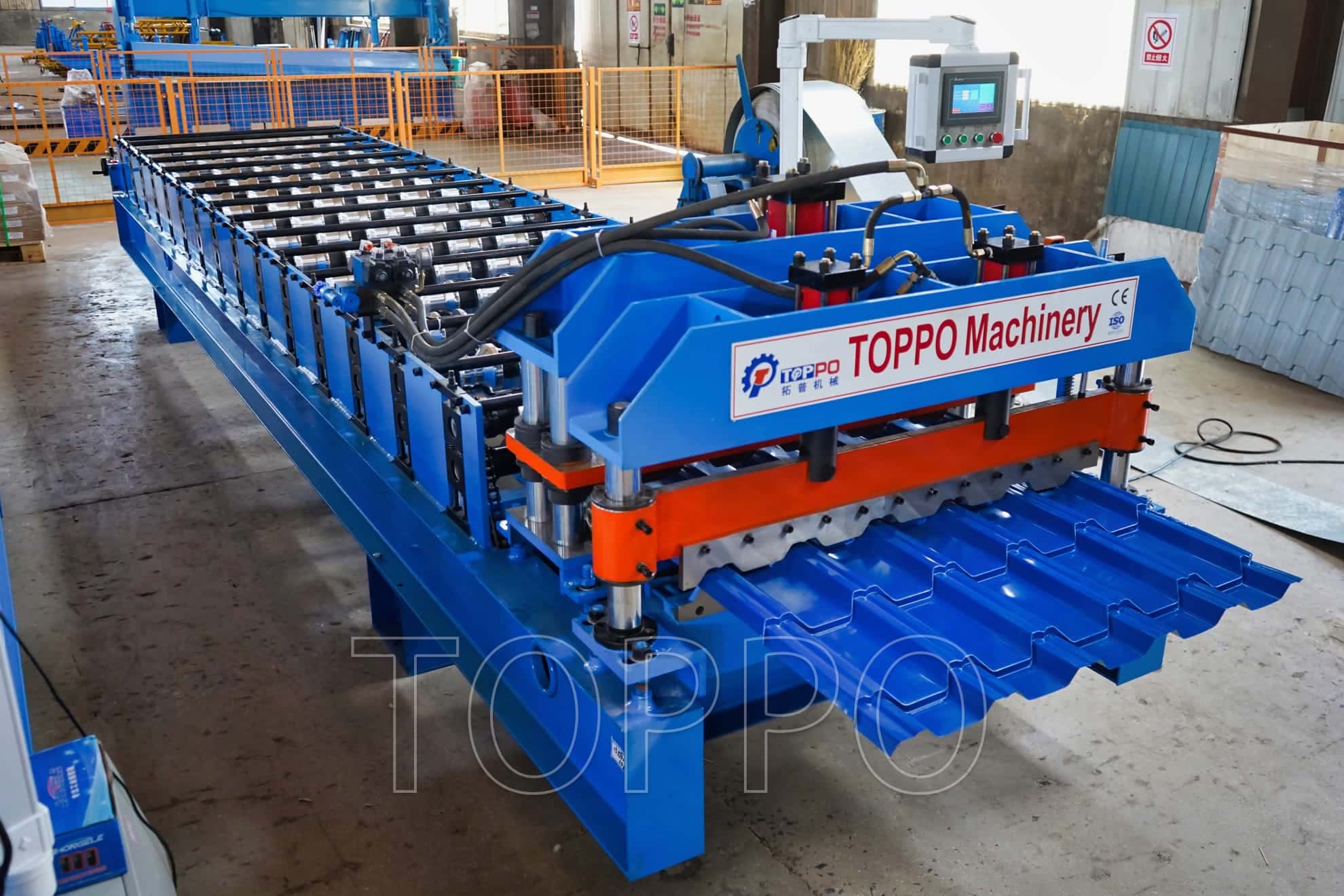 High Speed Hydraulic Roof Sheet Panel Glazed Tile Roll Forming Machine