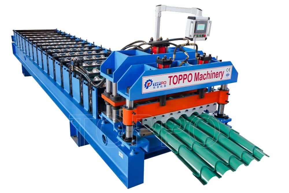 Green Glazed Tile Roll Forming Machine with PLC Control
