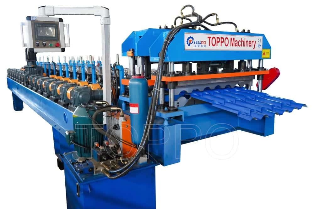 Full Production Line Glazed Tile Roll Forming Machine with Auto Stacker