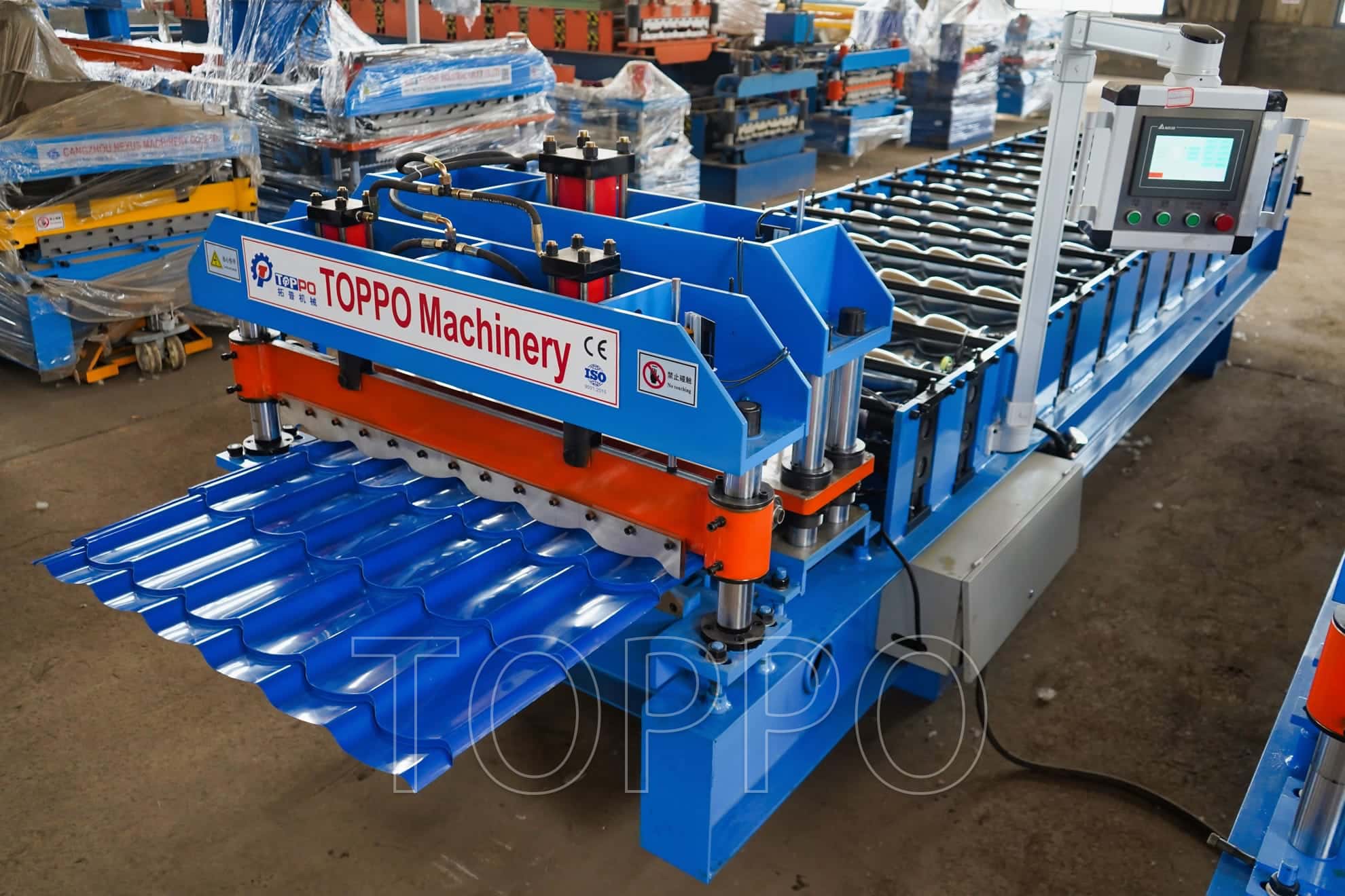 Full Automatic Glazed Tile Roll Forming Machine with Touchscreen PLC