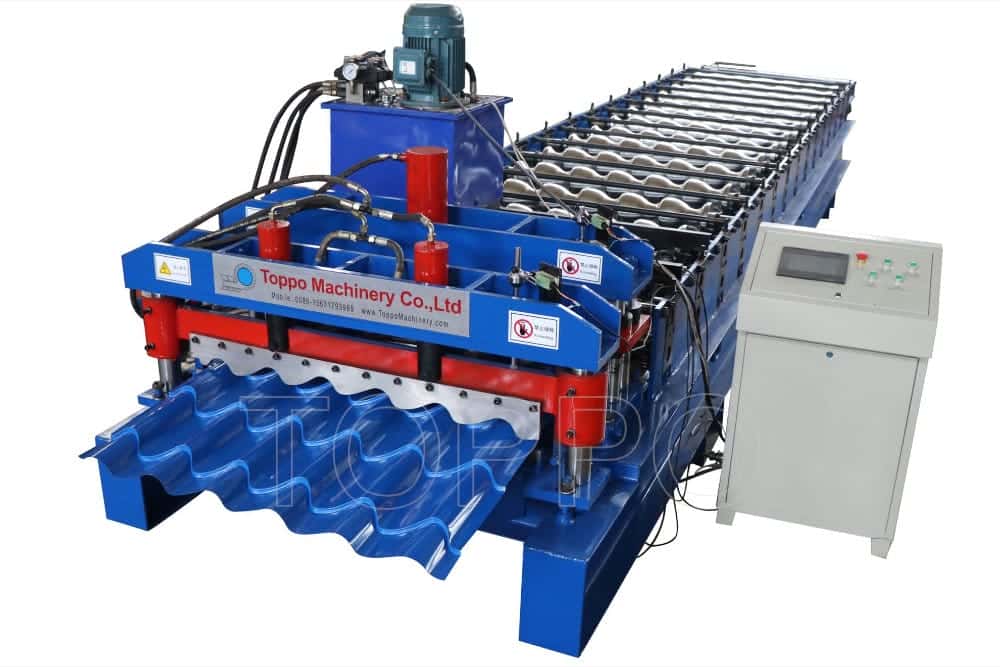 Hydraulic Glazed Tile Roll Forming Machine with Button Panel