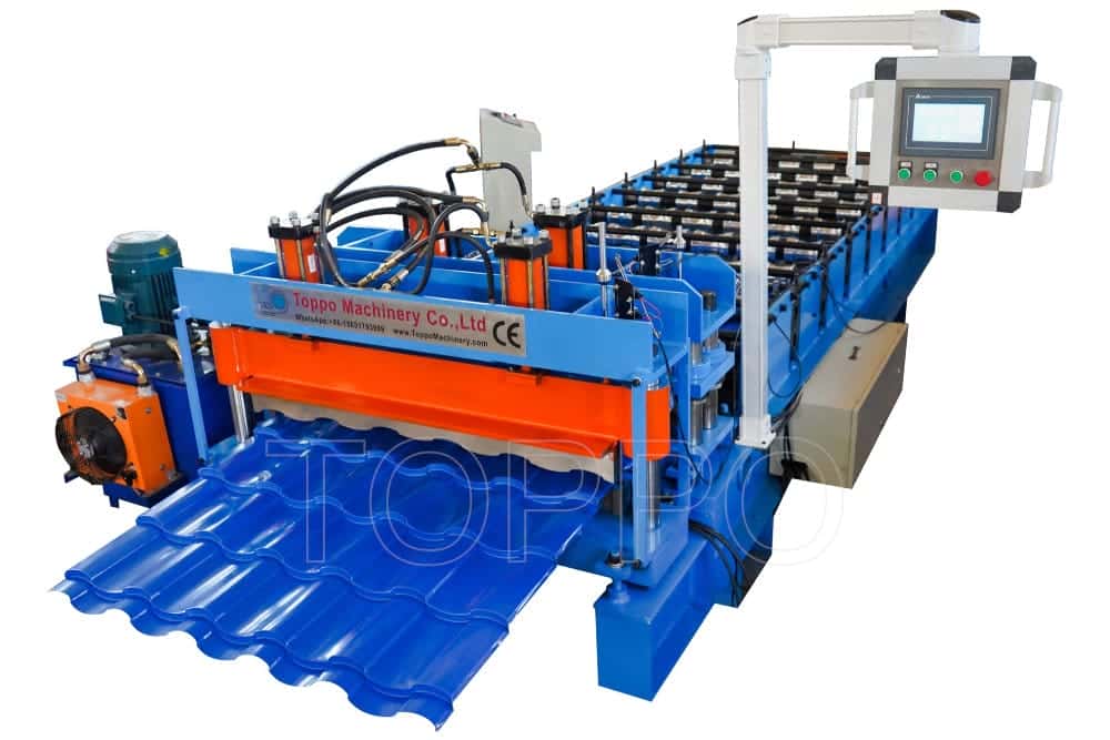 High Efficiency Glazed Tile Roll Forming Machine with PLC Control