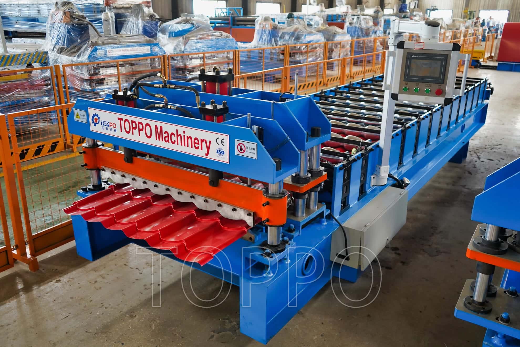 Gearbox Driven Glazed Tile Roll Forming Machine | 828 Profile