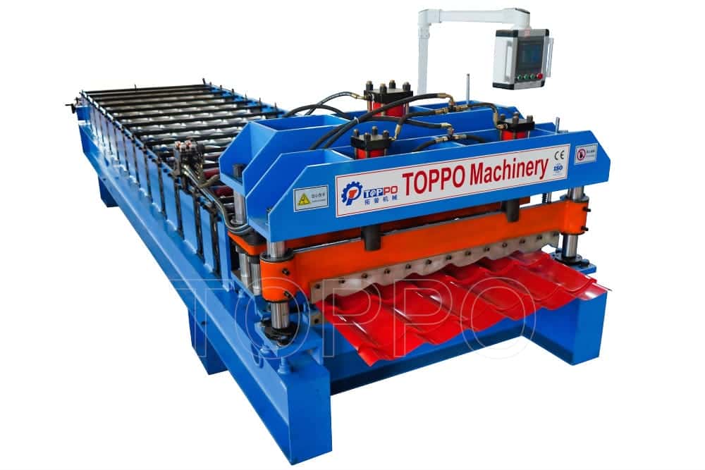Red Glazed Tile Roll Forming Machine with PLC Touchscreen Control