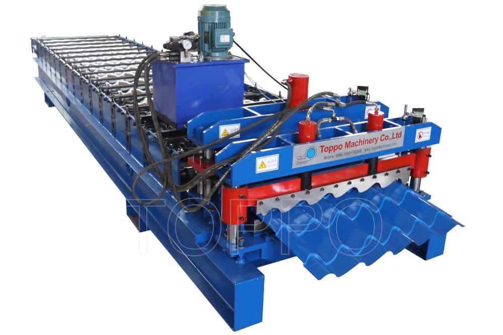Heavy Duty Glazed Tile Roll Forming Machine with Floor Control Cabinet
