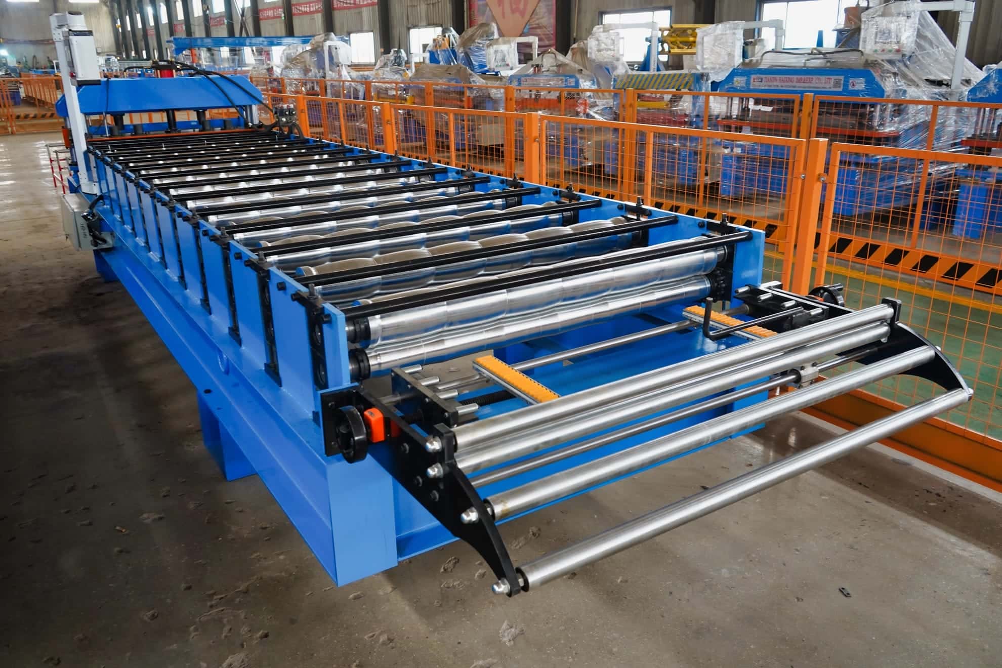 Red Glazed Tile Roll Forming Machine with PLC Touchscreen Control