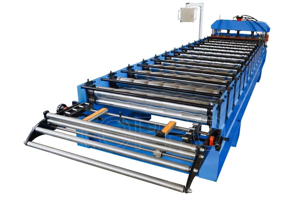 Red Glazed Tile Roll Forming Machine with PLC Touchscreen Control