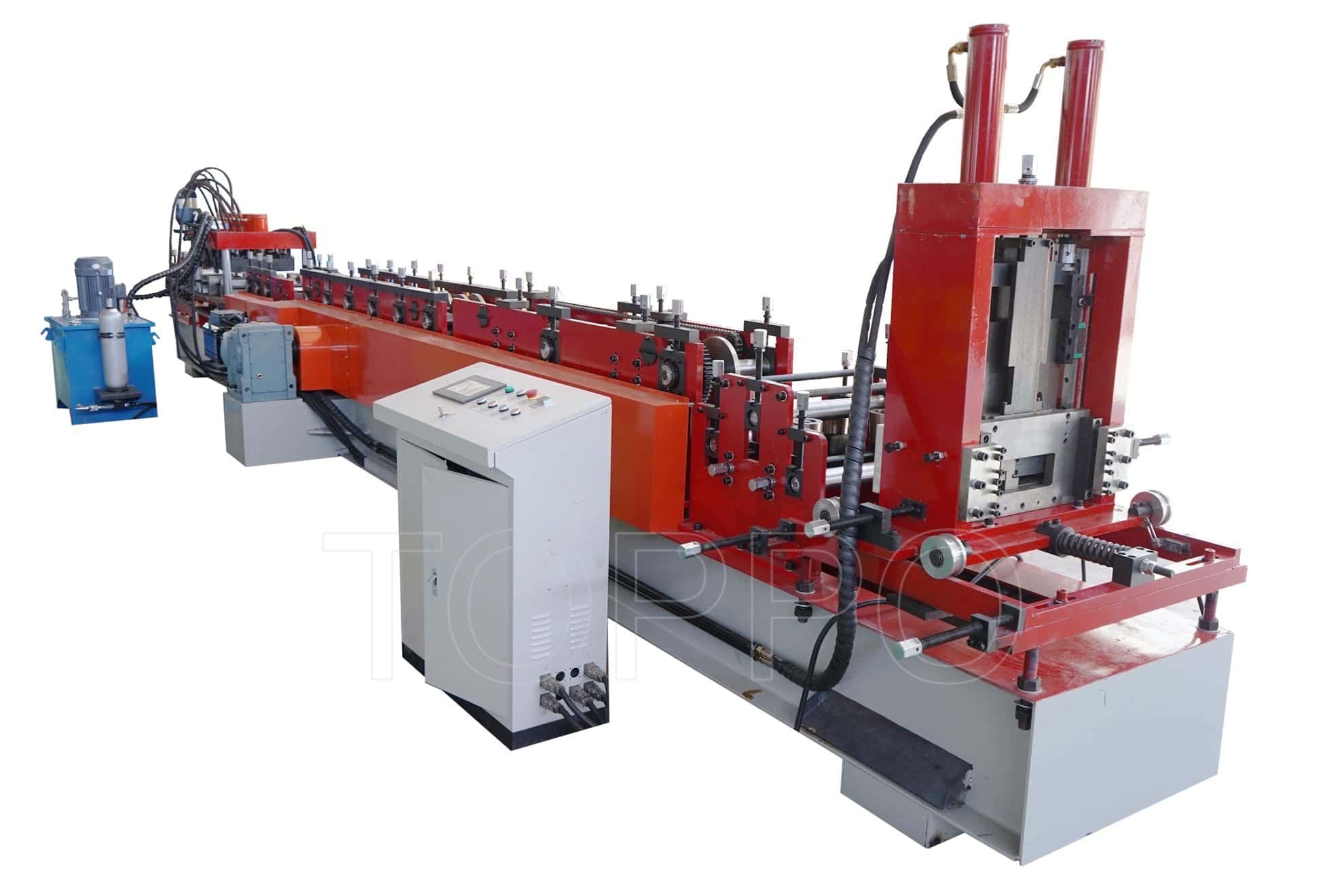 Red CZU Purlin Roll Forming Machine with Interchangeable Profiles