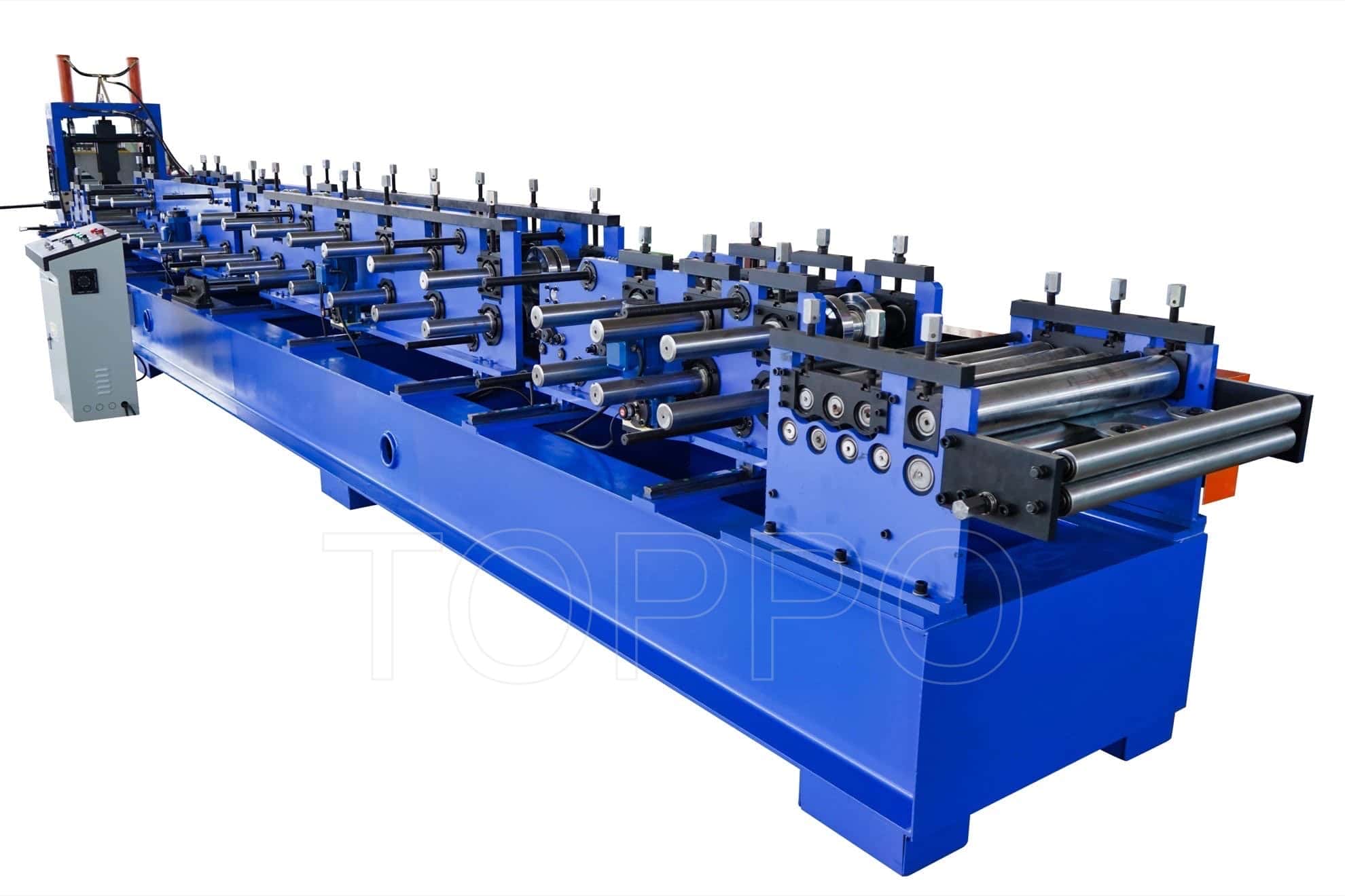 Heavy Duty Red CZU Purlin Roll Forming Machine with Hydraulic Punching