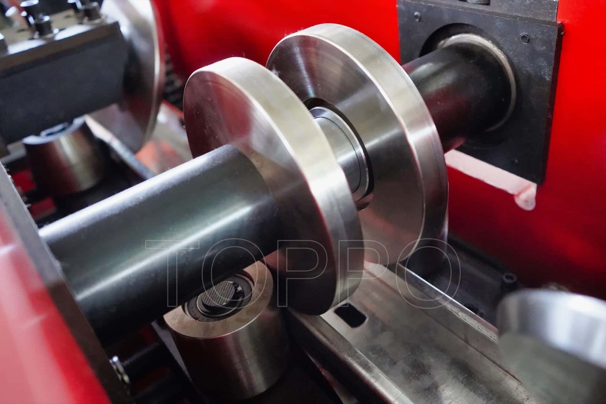 Red CZU Purlin Roll Forming Machine with Interchangeable Profiles