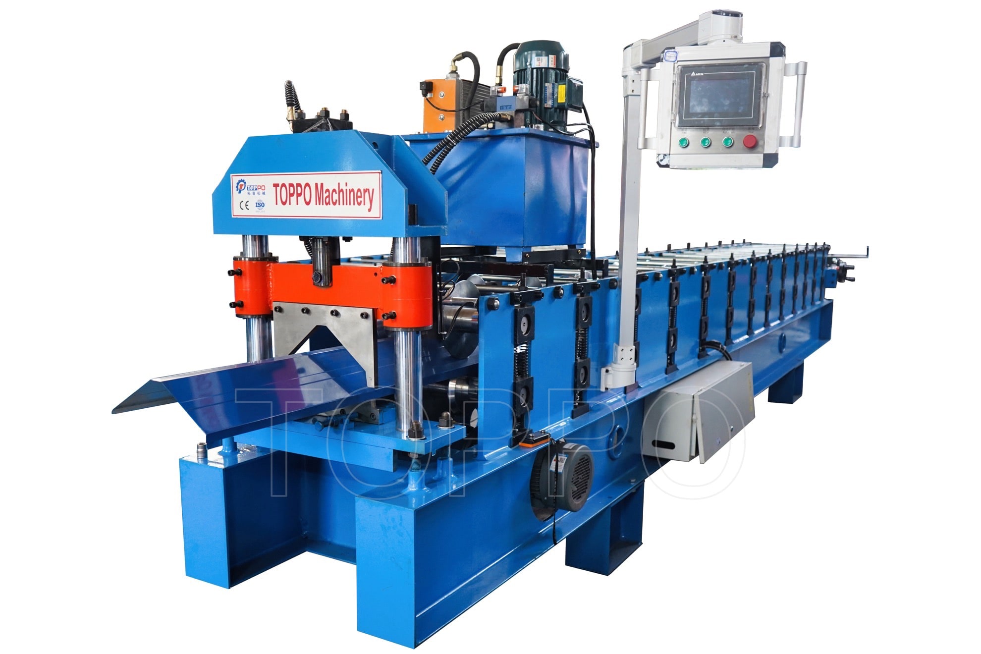 Compact Ridge Cap Roll Forming Machine with Vertical Output