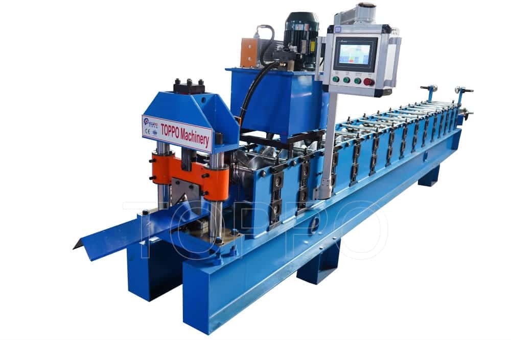 Automated Ridge Cap Roll Forming Machine with PLC Touch Panel