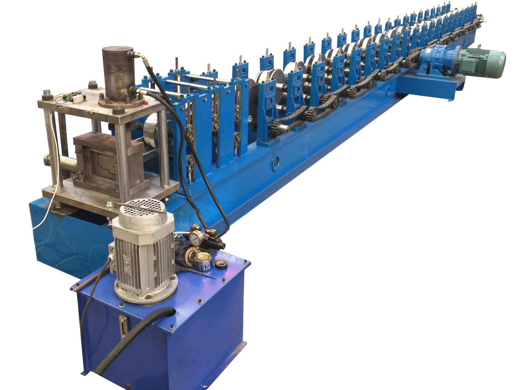 Shutter Door Frame Roll Forming Machine with Hydraulic Cutting and HMI Control