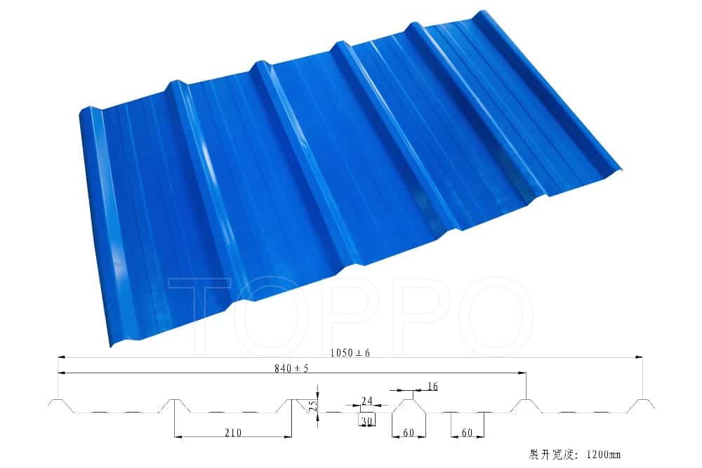 840 Trapezoidal Roll Forming Machine for Metal Roofing Sheets