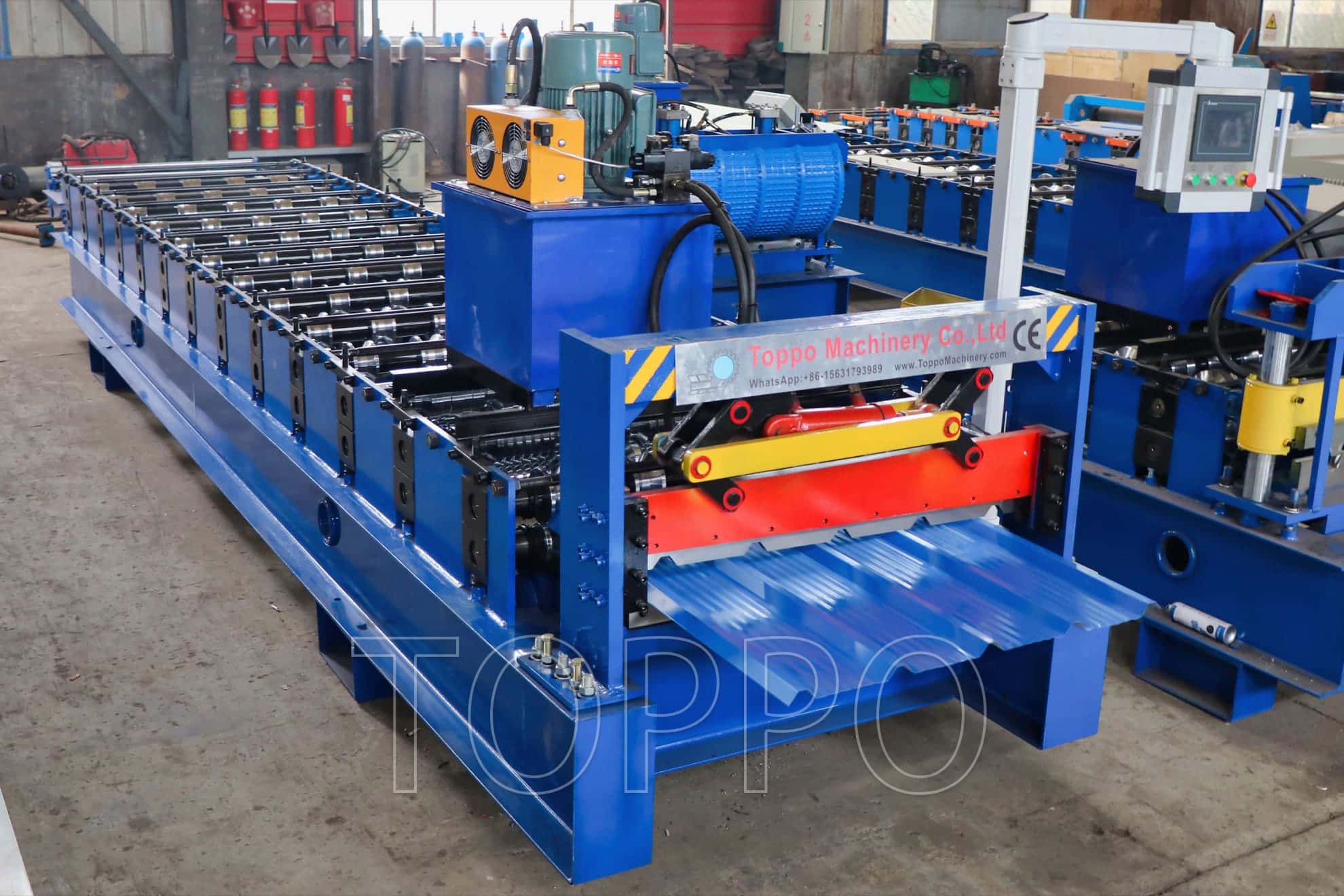 TR4 Color Steel Trapezoidal Roofing Roll Forming Machine with PLC Control