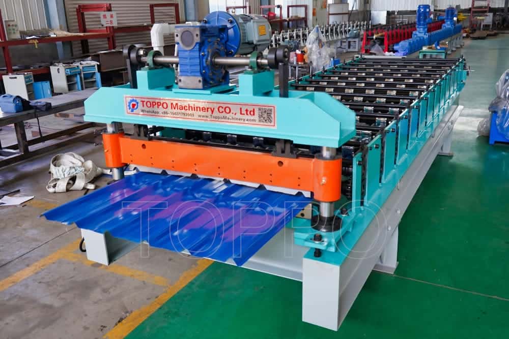 PLC Automatic Trapezoidal Roof Panel Roll Forming Machine for Metal Sheet Production