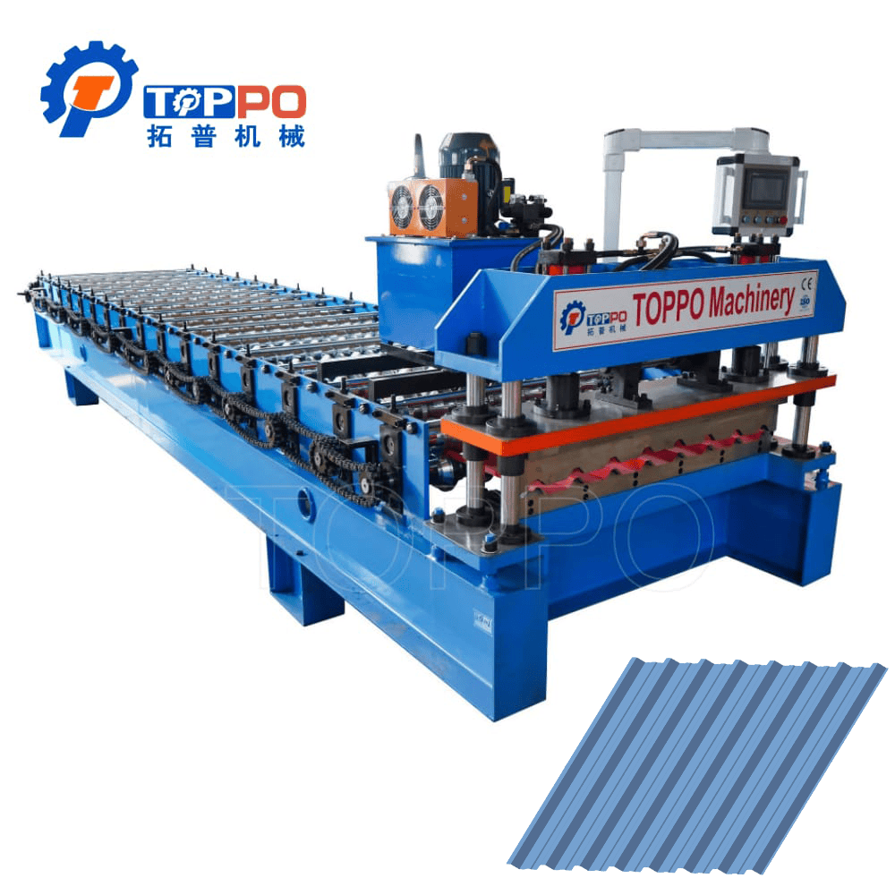 Automatic Trapezoidal Roll Forming Machine with Hydraulic Cutter