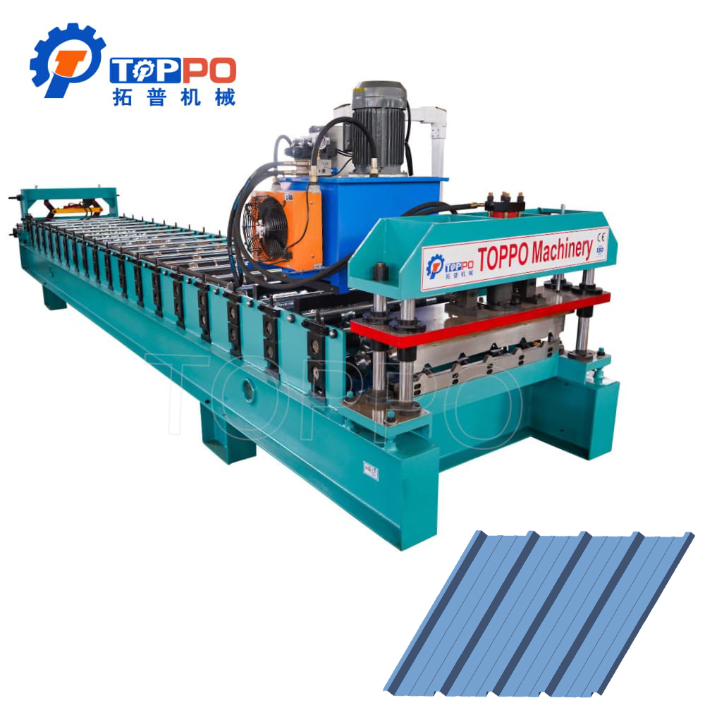 Automatic Corrugated Metal Roofing Panel Roll Forming Machine High Efficiency Line