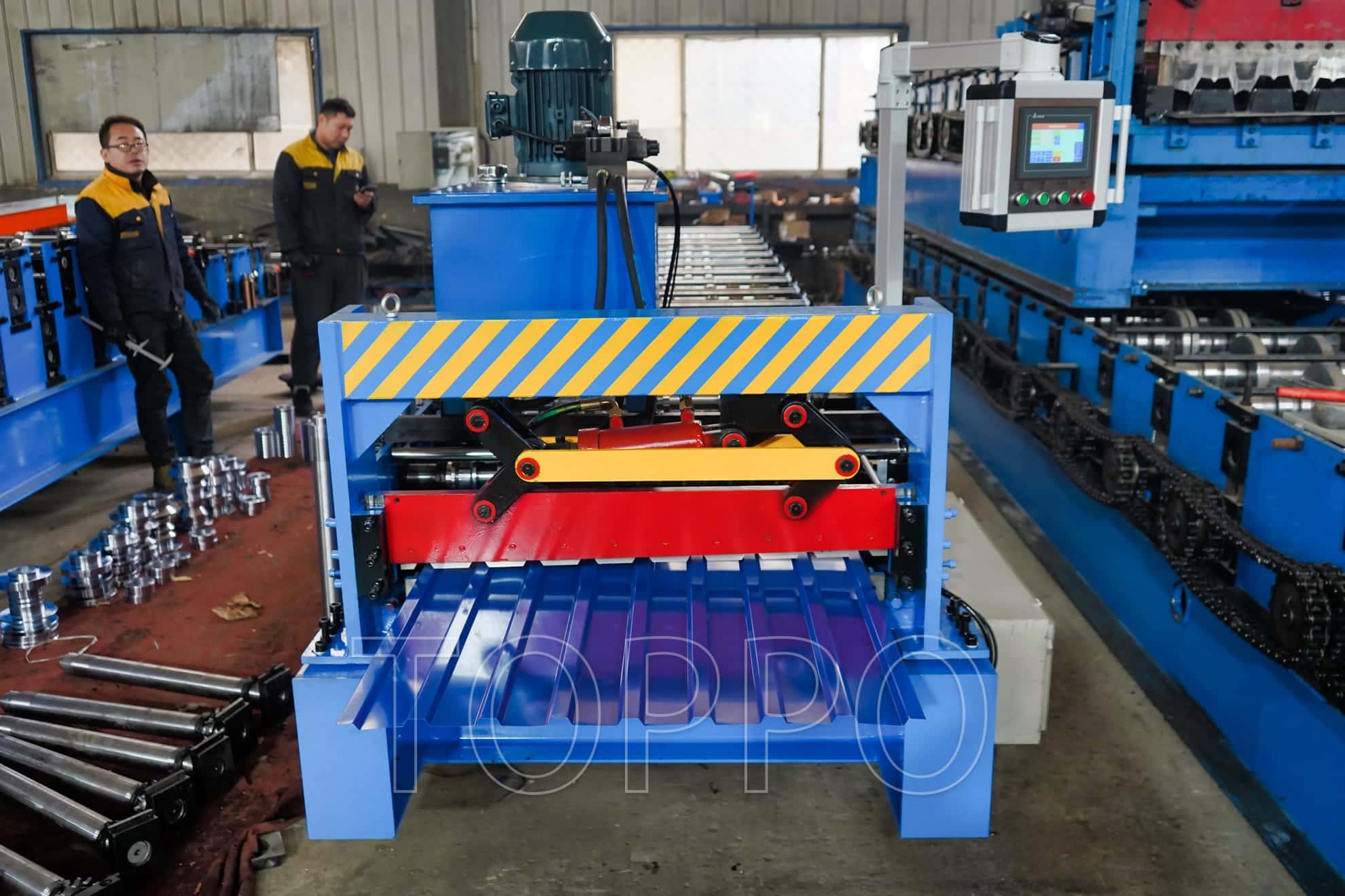 Color Steel Glazed Tile Roll Forming Machine for Complete Roofing Tile Production