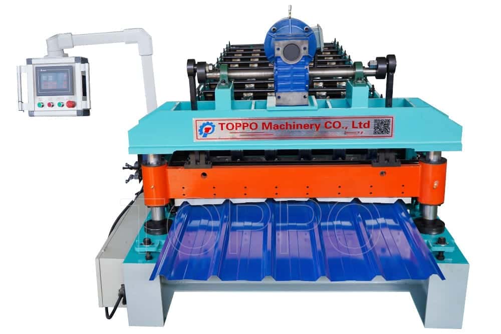 PLC Automatic Trapezoidal Roof Panel Roll Forming Machine for Metal Sheet Production
