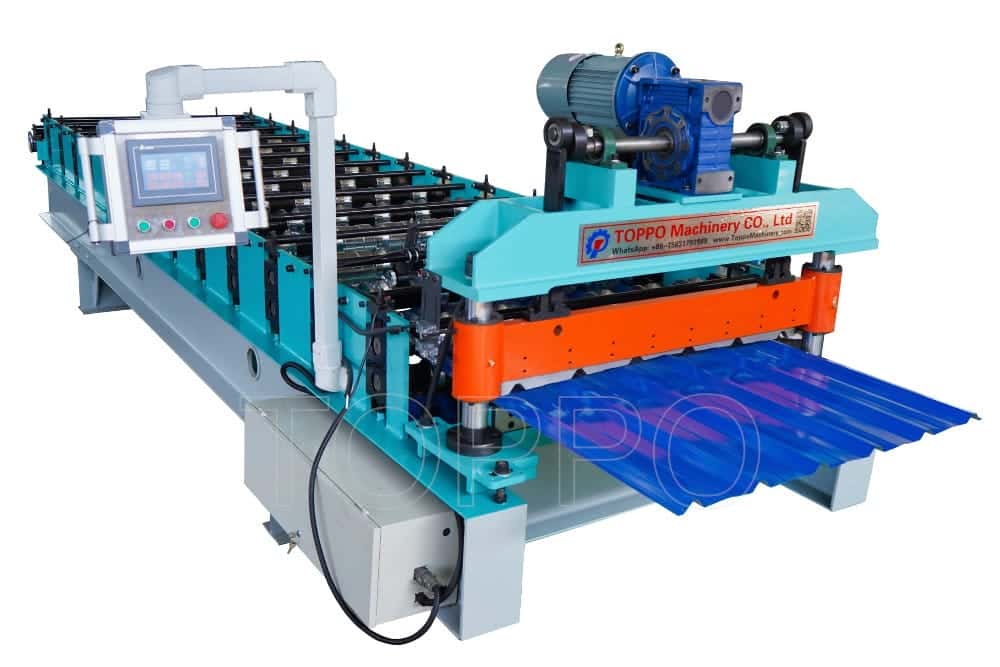 PLC Automatic Trapezoidal Roof Panel Roll Forming Machine for Metal Sheet Production